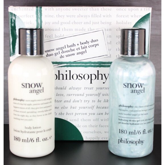 Philosophy SNOW ANGEL Hydrating Shower Gel & Body Lotion Duo Bath Set NEW In Box - Picture 8 of 13